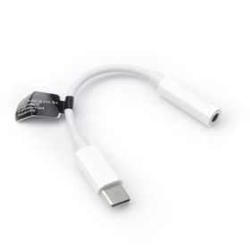 Adapter AUX Typ C (męski) do Jack 3,5 mm (żeński) BOX biały