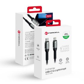 Kabel USB C do Lightning Forcell F-Energy PD 3A 27W Cafule 1,2 m C259 czarny