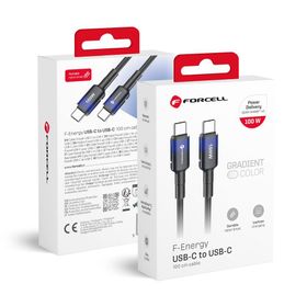 Kabel USB C do USB C Forcell F-Energy QC4.0 PD 5A 100W Gradient 1 m C357 czarny 0INT