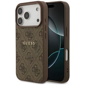 GUESS futerał do IPHONE 17 Pro kompatybilny z MagSafe GUHMP17LG4GFRW (PU 4G Ring Classic Logo) brązowy