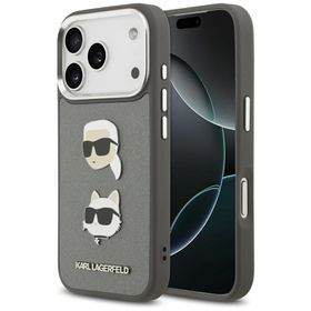KARL LAGERFELD futerał do IPHONE 17 Pro KLHCP17LPSFDHPOG (FW Grained PU W/ K&C Heads Pin & Logo) szary