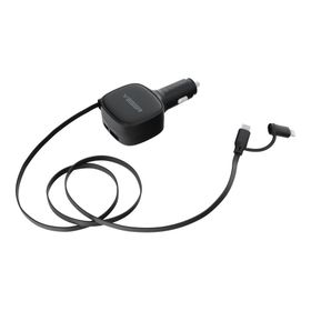 Ładowarka samochodowa VEGER USB C + kabel USB C / Lightning QC PD 84W CC89 czarna