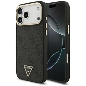 GUESS futerał do IPHONE 17 Pro Max kompatybilny z MagSafe GUHMP17XP4GTDGMK (4G PU W/ Triangle Logo) złoto czarny