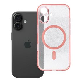 Etui na iPhone 16 Clear Mag Cover - Glitter (Str / Camera Protection) zgodne z MagSafe różowe glitter