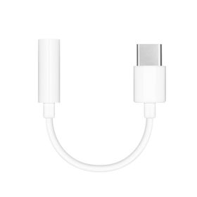 Oryginalny Adapter Huawei AUX Typ C (męski) do Jack 3,5 mm (żeński) CM20 biały bulk