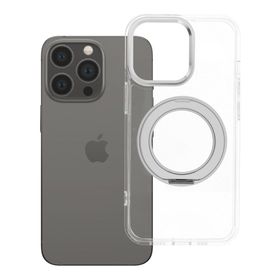 Etui na iPhone 13 PRO Frame Circle Stand zgodne z MagSafe transparentne
