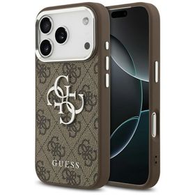 GUESS futerał do IPHONE 17 Pro GUHCP17LP4G4SMCW (4G PU Leather Case with Big 4G and Classic Logo and Silver Metal Camera Frame) brązowy