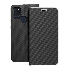 Etui z klapką na Samsung A21s Luna Book Carbon czarne