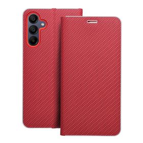 Etui z klapką na Samsung A15 4G / A15 5G Luna Book Carbon czerwone