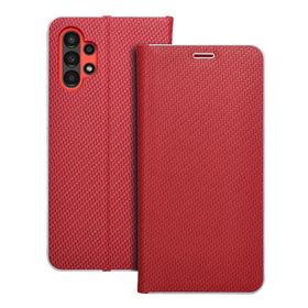 Etui z klapką na Samsung A13 4G Luna Book Carbon czerwone