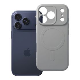 Etui na iPhone 17 Pro / 18 Pro (low camera edge) Silicone Mag Cover zgodne z MagSafe (camera protection) tytanowy