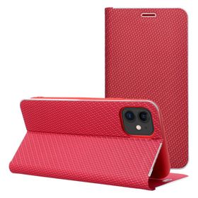 Etui z klapką na iPhone 17 AIR Luna Book Carbon czerwone