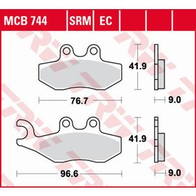 TRW LUCAS ZF KLOCKI HAMULCOWE KH353 ECO ORGANIC APRILIA SPORTCITY 2T 50 '08-'13, SPORTCITY 125 '05-'13, SR 125/300 '10-, DERBI BOULEVARD 50/125 '08-'17, PEUGEOT CITYSTAR 50 '14-, PIAGGIO FLY 50 2T/4T '05-'12, LIBERTY 50 2T/4T '09-'15 PRZÓD