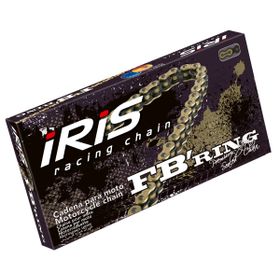 IRIS 525 FB-110 ŁAŃCUCH NAPĘDOWY (110-OGNIW) FB-RING (OTWARTY+ZAKUWKA) KOLOR ZŁOTY (DO 1000CCM) (39,0KN)