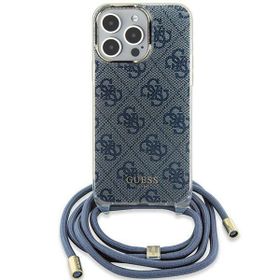 GUESS futerał do IPHONE 15 GUHCP15SHC4SEB (Crossbody Cord 4G Print) niebieski