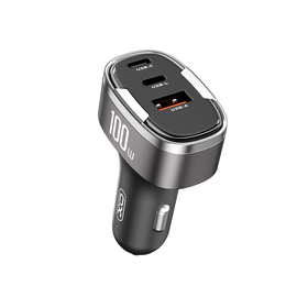 XO ładowarka samochodowa CC61 PD QC 3.0 100W 1x USB1x USB-C 1x Lightning szara