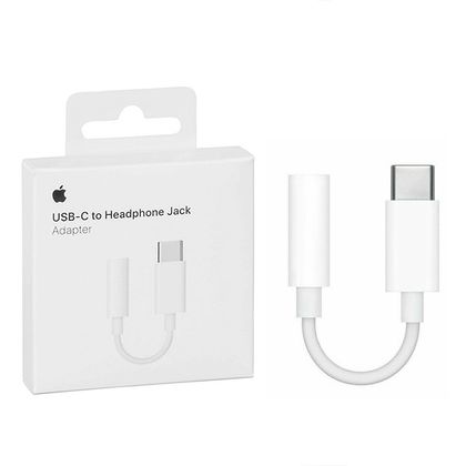APPLE ADAPTER TYP-C DO MINI JACK 3,5MM PRZEJŚCIÓWKA BIAŁY IPHONE BOX