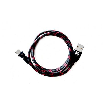 Yanosik Kabel USB - Typ-C 3A czarno-czerwony bez logo