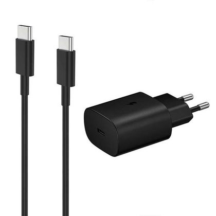 SAMSUNG ŁADOWARKA SIECIOWA TYP-C 25W 3A CZARNY EP-TA800 + KABEL TYP-C - TYP-C