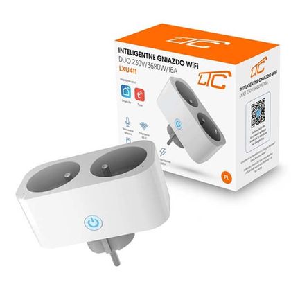GNIAZDO SIECIOWE ZDALNIE STEROWANE WIFI DUO PODWÓJNE LTC INTELIGENTNE LXU411