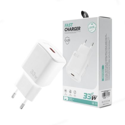 Ecobox Ładowarka sieciowa GaN TYP-C 33W Power Delivery PD Biały GaN