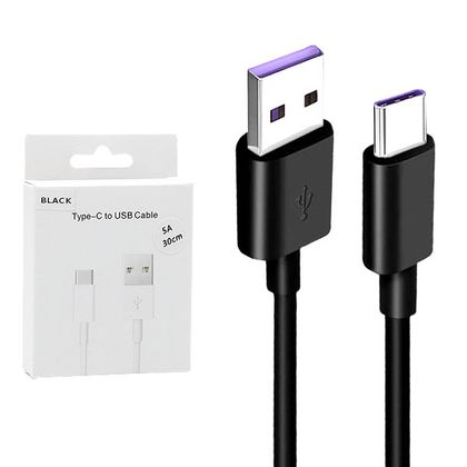 ECOBOX KABEL USB TYP-C 5A CZARNY 30CM