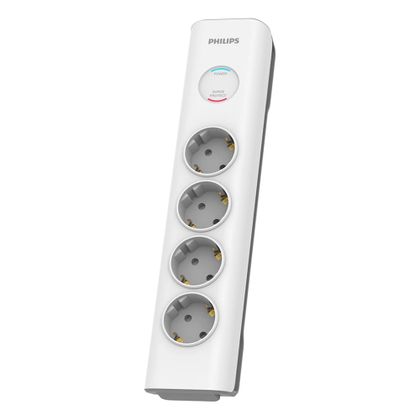 PRZEDŁUŻACZ SIECIOWY PHILIPS LISTWA ZASILAJĄCA BIAŁA 4 GNIAZDA SCHUKO 2M SPN7040WA/58