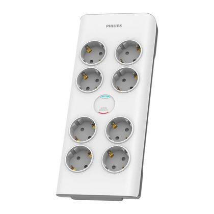 PRZEDŁUŻACZ SIECIOWY PHILIPS LISTWA ZASILAJĄCA BIAŁA 8 GNIAZDA SCHUKO 2M SPN7080WA/58