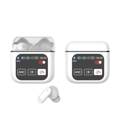 Teltech Słuchawki bluetooth douszne Touch LCD TWS Biały