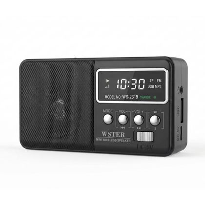 Wster radio przenośne kieszonkowe czarny WS-2319