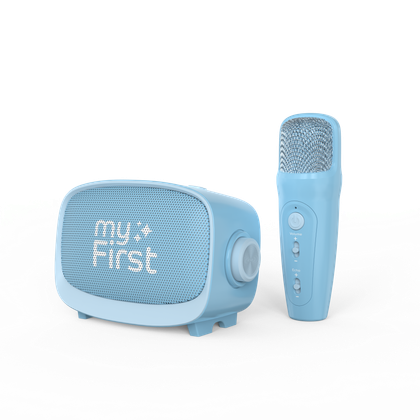 myFirst Voice 2 - zestaw do karaoke dla dzieci - mikrofon i głośnik bezprzewodowy z efektami modyfikacji dźwięku (blue)
