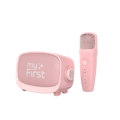 myFirst Voice 2 - zestaw do karaoke dla dzieci - mikrofon i głośnik bezprzewodowy z efektami modyfikacji dźwięku (pink)