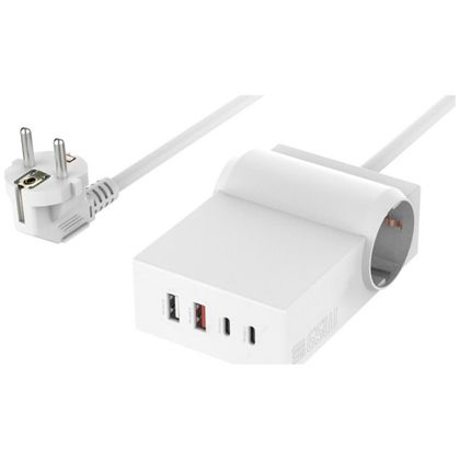 Stacja ładująca 4smarts 6w1 Power Strip Desk GaN 65W USB-C/A/AC biały