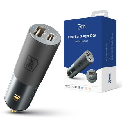 3MK HyperCar Charger 100W Power Deliveryładowarka samochodowa 1xUSB-A + 1xUSB-C