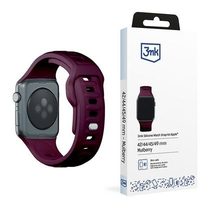 3MK Silicone Watch Strap ciemnofioletowy/mulberry dla Apple Watch 42/44/45/49mm