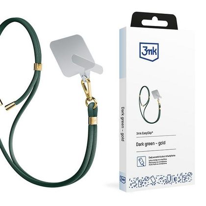 3MK EasyClip Dark Green (gold)smycz do telefonu