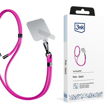 3MK EasyClip Pink (black)Smycz do telefonu