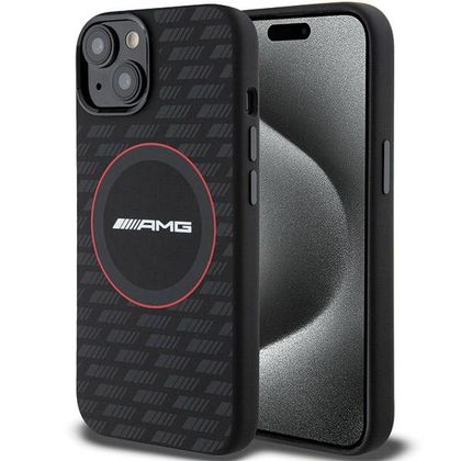 AMG AMHMP15S23SMRK iPhone 15 / 14 / 136.1" czarny/black hardcase Silicone Carbon Pattern MagSafe