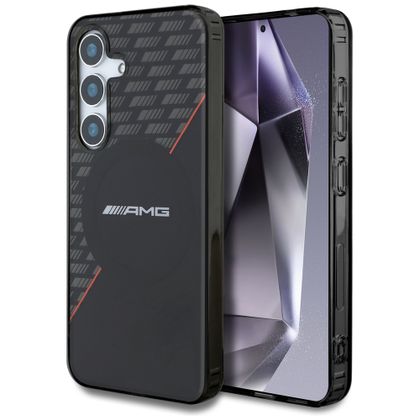 Etui AMG Double Layer Rhombs MagSafe do Samsung Galaxy S25+ czarno-czerwony