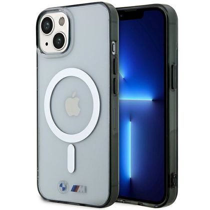 Etui BMW BMHMP14MHCRS iPhone 14 Plus / 15 Plus 6.7" transparent hardcase Silver Ring MagSafe
