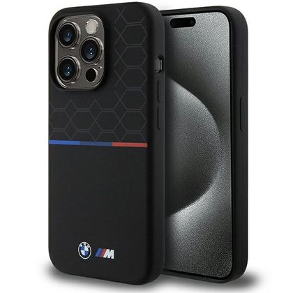 BMW BMHMP15L22SMPK iPhone 15 Pro6.1" czarny/black hardcase M Silicone Pattern MagSafe