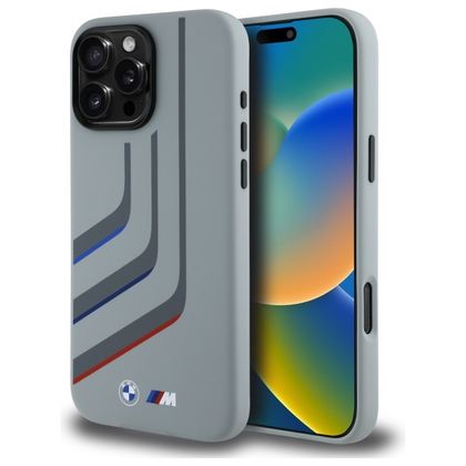 BMW BMHMP16X23SLIG iPhone 16 Pro Max 6.9" szary/grey hardcase Silicone Turning Lines MagSafe