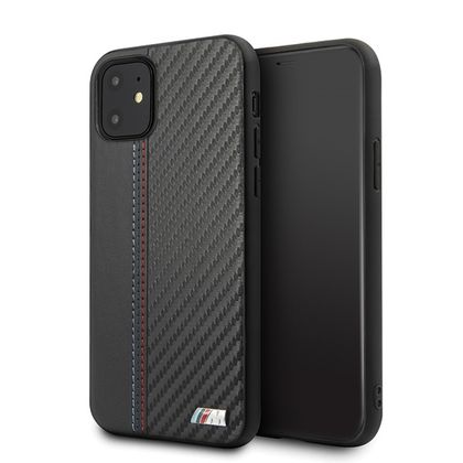 Etui hardcase BMW BMHCN61MCARBK iPhone11 6,1" / Xr czarny/black PU Carbon