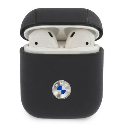 BMW BMA2SSLNA AirPods 1/2 covergranatowy/navy Geniune Leather Silver Logo