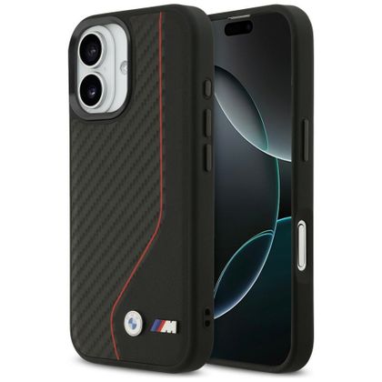 Etui BMW M Carbon Line & Logo MagSafe do iPhone 17 czerwony