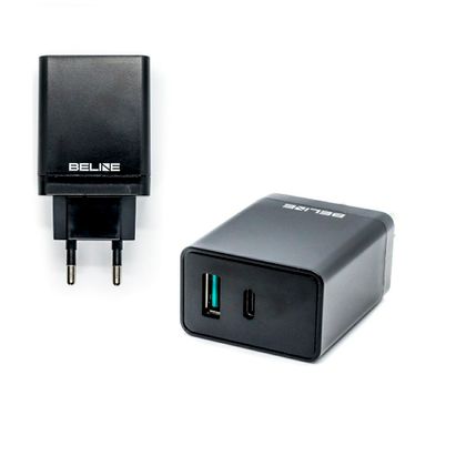 Beline Ład. siec. 1xUSB i 1xUSB-C 5A 18Wczarny/black (only head)