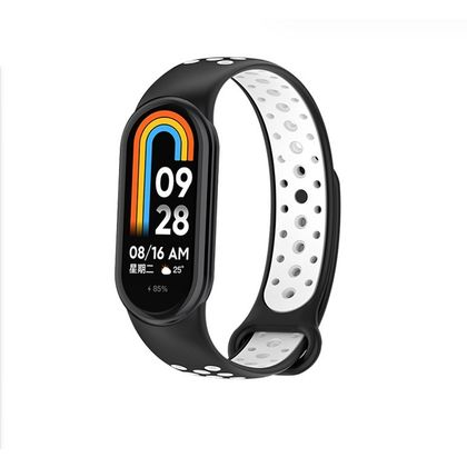 Beline pasek Mi Band 10/9/8 design czarno-biały /black-white