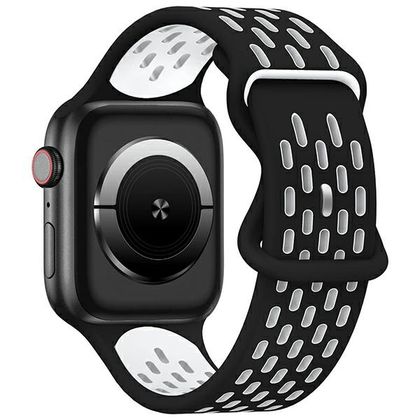 Beline pasek Apple Watch New SportSilicone 42/44/45/49mm czarno-biały black/white box