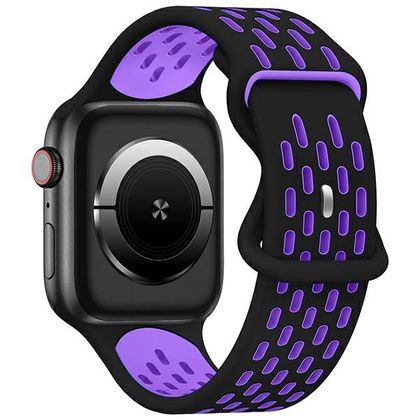 Beline pasek Apple Watch New SportSilicone 42/44/45/49mm czarno-fioletowy black/purple box