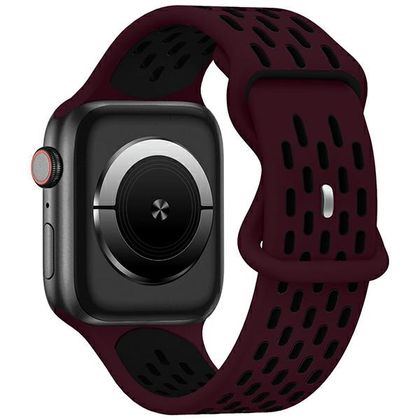 Beline pasek Apple Watch New SportSilicone 42/44/45/49mm bordowo-czarny wine red/black box